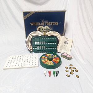 Pressman Vtg 1986 Deluxe Wheel Of Fortune Family Board Game 95% Complete Puzzle